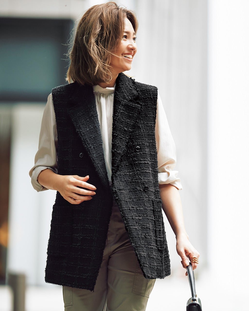 【ドゥクラッセ/DoCLASSE】のファンシーツイード・ダブルジレ 人気、トレンドファッション・服の通販 founy(ファニー) 　ファッション　Fashion　レディースファッション　Fashion for Women　アウター　Coat / Outerwear Collection　レディースジャケット・軽アウター　Jackets　シンプル　Simple, Minimal　ジャケット　Jacket, Outerwear　ツイード　Twill, Twill Weave　ロング　Long, Long-Length　人気　Popular, Best Seller　 other-1|ID: prp329100003580946 ipo3291000000028262278