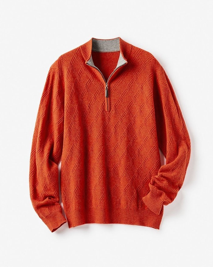 【ドゥクラッセ/DoCLASSE / MEN】の格子柄ハーフジップ・セーター インテリア・キッズ・メンズ・レディースファッション・服の通販 founy(ファニー) https://founy.com/ ファッション Fashion メンズファッション Fashion for Men セーター Sweater, Knitwear メンズ Men's, Menswear 人気 Popular, Best Seller |ID: prp329100003592376 ipo3291000000028262554
