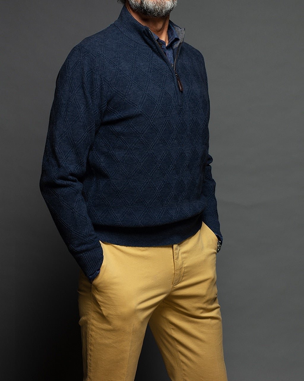 【ドゥクラッセ/DoCLASSE / MEN】の格子柄ハーフジップ・セーター 人気、トレンドファッション・服の通販 founy(ファニー) 　ファッション　Fashion　メンズファッション　Fashion for Men　セーター　Sweater, Knitwear　メンズ　Men's, Menswear　人気　Popular, Best Seller　 other-1|ID: prp329100003592376 ipo3291000000034355629