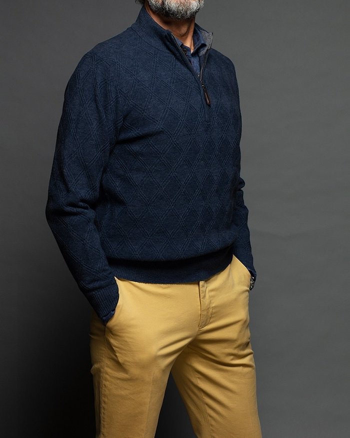 【ドゥクラッセ/DoCLASSE / MEN】の格子柄ハーフジップ・セーター インテリア・キッズ・メンズ・レディースファッション・服の通販 founy(ファニー) https://founy.com/ ファッション Fashion メンズファッション Fashion for Men セーター Sweater, Knitwear メンズ Men's, Menswear 人気 Popular, Best Seller |ID: prp329100003592376 ipo3291000000035799956