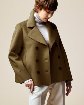 【ドゥクラッセ/DoCLASSE】 ウールライク・ショートピーコート人気、トレンドファッション・服の通販 founy(ファニー) ファッション Fashion レディースファッション WOMEN アウター Coat Outerwear コート Coats カッティング Cutting ショート Short ジャケット Jacket チャーム Charm フォルム Form ボンディング Bonding 雑誌 Magazine |ID:prp329100003597021