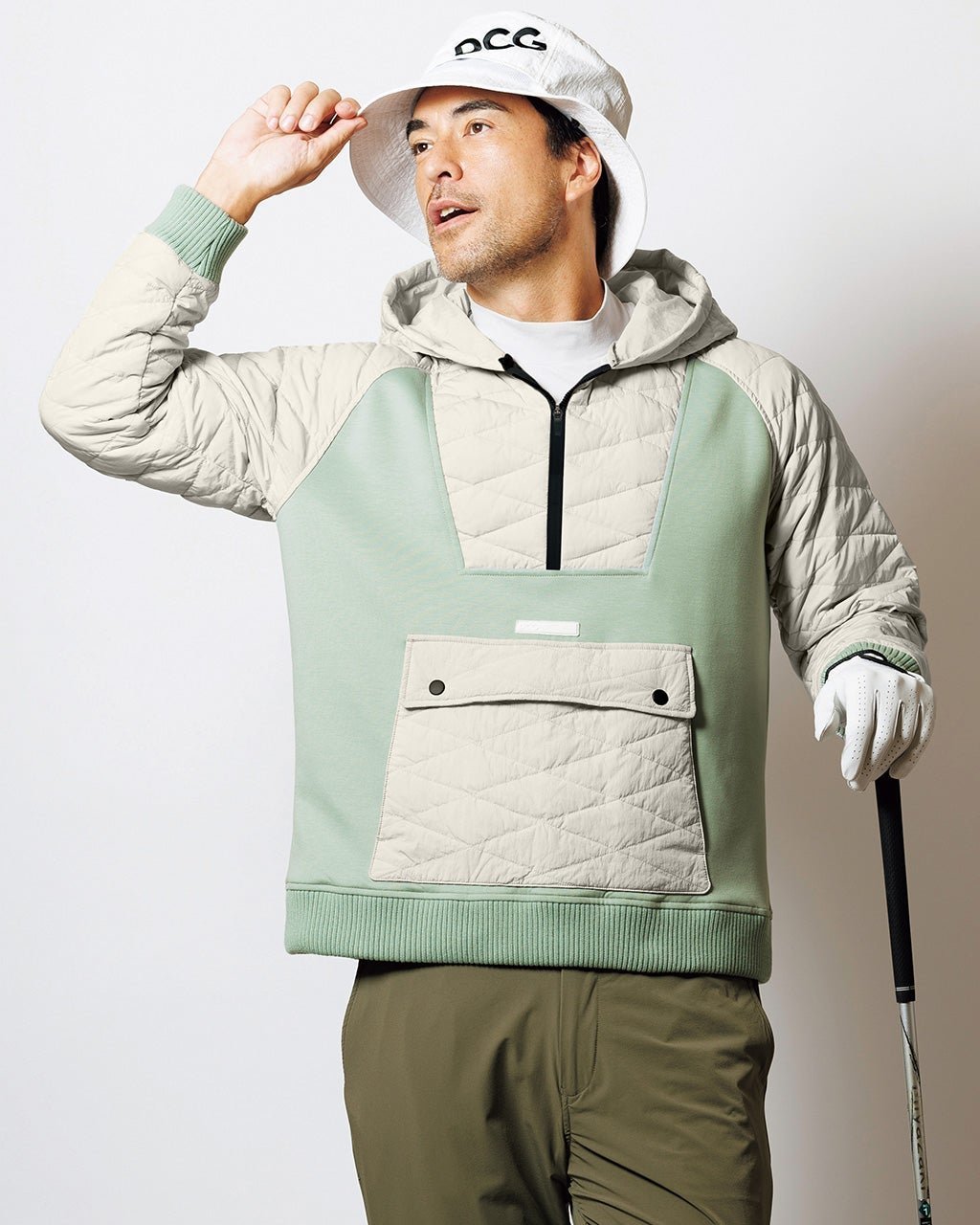 【ドゥクラッセ/DoCLASSE / MEN】のDCG・ミックスメディア アクティブ ダウンパーカ インテリア・キッズ・メンズ・レディースファッション・服の通販 founy(ファニー) 　ファッション　Fashion　メンズファッション　Fashion for Men　キルト　Quilt, Quilted Fabric　ゴルフ　Golf　ダウン　Down, Puffer　フラップ　Flap, Flap Pocket　ポケット　Pocket, Pocket Detail　ミックス　Mix, Mixed Style　メンズ　Men's, Menswear　スモーキーミント|ID: prp329100003597036 ipo3291000000028262663