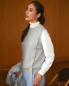 【ドゥクラッセ/DoCLASSE】のカシミヤ混ニット・ボタンデザインベスト ライトグレー|ID: prp329100003597063 ipo3291000000028262767