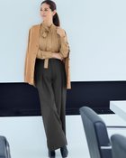 【ドゥクラッセ/DoCLASSE】のビスコースウール・タックワイドパンツ チャコール|ID: prp329100003643442 ipo3291000000028262969