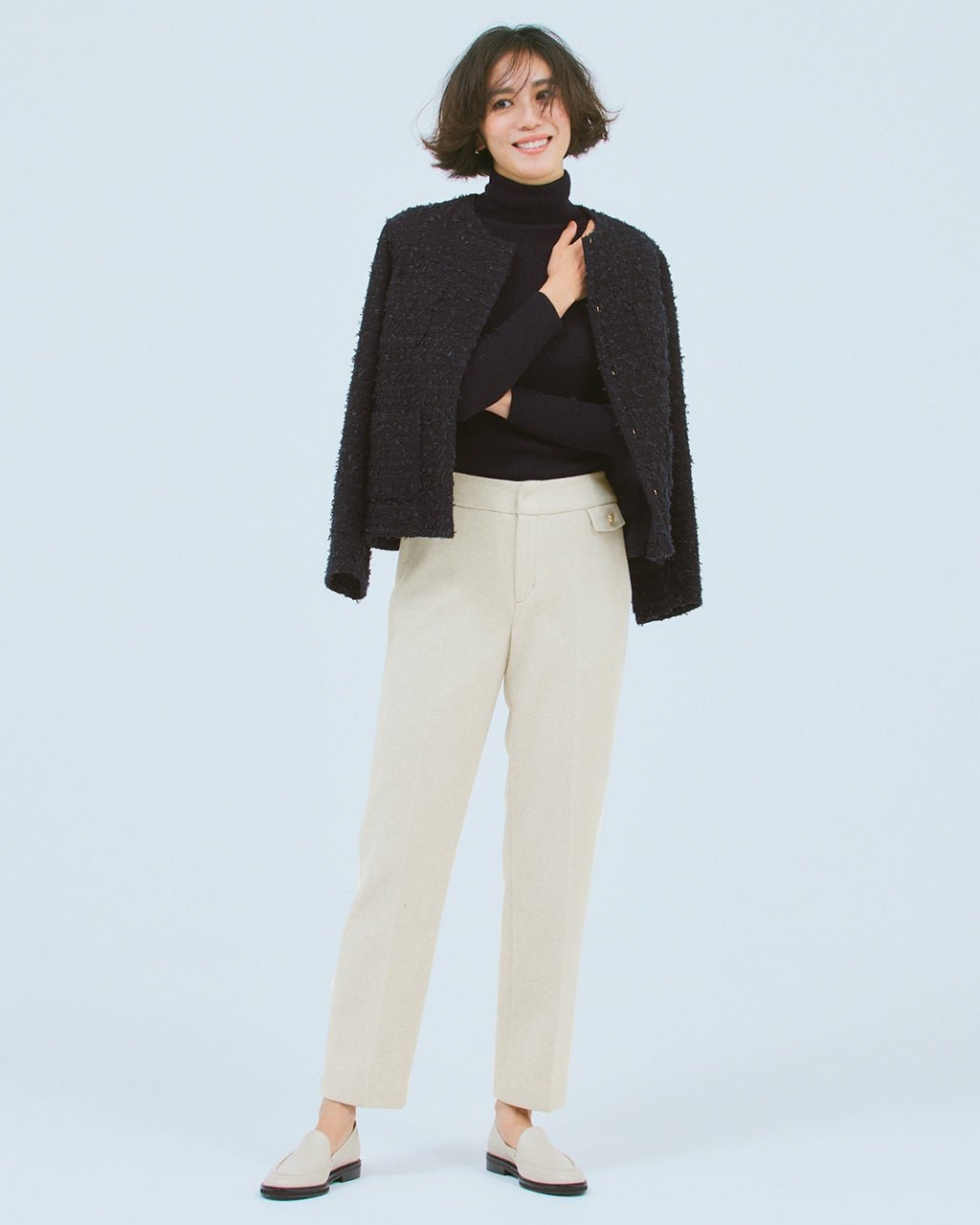 【ドゥクラッセ/DoCLASSE】のウールタッチニードル・テーパード/69cm 人気、トレンドファッション・服の通販 founy(ファニー) 　ファッション　Fashion　レディースファッション　Fashion for Women　パンツ　Pants & Trousers　スーツ　Suit, Formalwear　テーパード　Tapered, Tapered Pants　フィット　Fit, Slim Fit　メタル　Metal, Metal Parts　エレガント 上品　Elegant　洗える　Machine Washable　 other-1|ID: prp329100003643445 ipo3291000000028262970