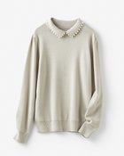 【ドゥクラッセ/DoCLASSE】のパール飾り・衿付き総針ニット 人気、トレンドファッション・服の通販 founy(ファニー) ファッション Fashion レディースファッション Fashion for Women トップス・カットソー Cut & Sew Tops ニット Knit Tops & Sweaters なめらか Smooth, Silky Texture ギャザー Gathered, Ruffled クラシカル Classical, Vintage-Inspired ジュエリー Jewelry, Accessories セーター Sweater, Knitwear パール Pearl, Pearl Accent thumbnail アイスグレー|ID: prp329100003643466 ipo3291000000034960570