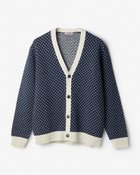 【ドゥクラッセ/DoCLASSE / MEN】のウールブレンド・ 雪柄ジャカードカーディガン ネイビー|ID: prp329100003656164 ipo3291000000028263101
