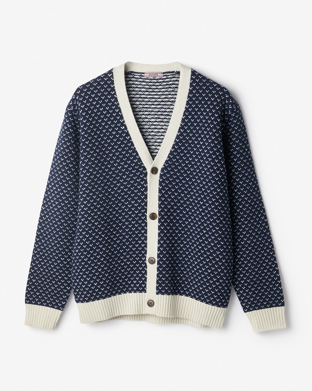 【ドゥクラッセ/DoCLASSE / MEN】のウールブレンド・ 雪柄ジャカードカーディガン インテリア・キッズ・メンズ・レディースファッション・服の通販 founy(ファニー) 　ファッション　Fashion　メンズファッション　Fashion for Men　インナー　Innerwear　カーディガン　Cardigan, Knitwear　ジャカード／ジャガード　Jacquard, Woven Pattern　スリム　Slim, Slim Fit　フロント　Front, Front Design　メンズ　Men's, Menswear　ネイビー|ID: prp329100003656164 ipo3291000000028263101