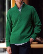 【ドゥクラッセ/DoCLASSE / MEN】のウールブレンドダイヤ柄ハーフジップニット グリーン|ID: prp329100003656170 ipo3291000000028263123