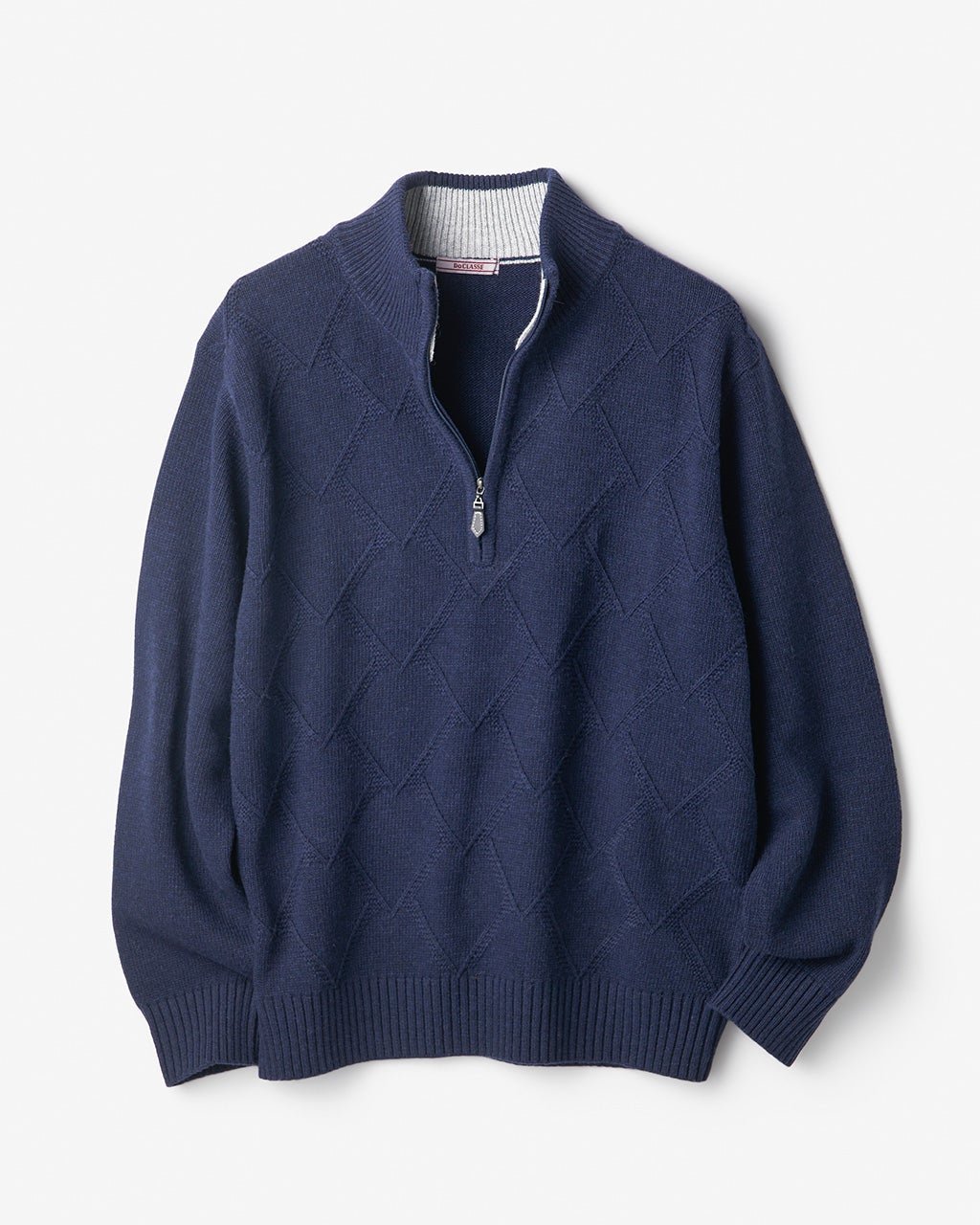 【ドゥクラッセ/DoCLASSE / MEN】のウールブレンドダイヤ柄ハーフジップニット 人気、トレンドファッション・服の通販 founy(ファニー) 　ファッション　Fashion　メンズファッション　Fashion for Men　インナー　Innerwear　スタンド　Stand Collar, Upright Stand　セーター　Sweater, Knitwear　ビビッド　Vivid, Bright Tone　フロント　Front, Front Design　メンズ　Men's, Menswear　人気　Popular, Best Seller　今季　This Season, Current Season　 other-1|ID: prp329100003656170 ipo3291000000030337558