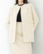 【ドゥクラッセ/DoCLASSE】の尾州ファンシーツイード・ロングジャケット ホワイト|ID: prp329100003658498 ipo3291000000034725551