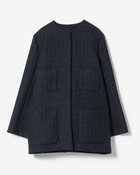 【ドゥクラッセ/DoCLASSE】の尾州ファンシーツイード・ロングジャケット ダークネイビー|ID: prp329100003658498 ipo3291000000034725552