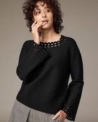 【ドゥクラッセ/DoCLASSE】の総針編み・アイレットセーター ブラック|ID: prp329100003658528 ipo3291000000028263157