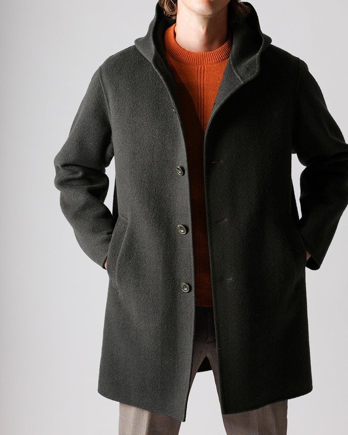【ドゥクラッセ/DoCLASSE / MEN】のウールリバーフーデットコート インテリア・キッズ・メンズ・レディースファッション・服の通販 founy(ファニー) https://founy.com/ ファッション Fashion メンズファッション Fashion for Men コレクション Collection, Seasonal Line ダブル Double, Double-Breasted ドレープ Drape, Draping Fabric フェイス Face, Facial Design メンズ Men's, Menswear ラグジュアリー Luxury, Elegant 冬 Winter / This Winter |ID: prp329100003696863 ipo3291000000029963198