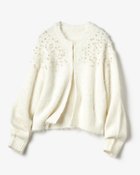 【ドゥクラッセ/DoCLASSE】のパール刺しゅう・シャギーカーディガン ホワイト|ID: prp329100003717131 ipo3291000000035230029