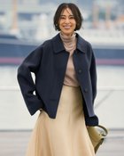 【ドゥクラッセ/DoCLASSE】のカシミヤ混ウールリバー・ショートコート ミッドナイトブルー|ID: prp329100003767751 ipo3291000000034846701