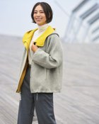 【ドゥクラッセ/DoCLASSE】のカシミヤ混ウールリバー・配色フードジャケット ライトグレー&times;イエロー|ID: prp329100003767758 ipo3291000000035992817