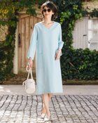 【ドゥクラッセ/DoCLASSE】の二重織ストレッチ・サックワンピース サックス|ID: prp329100003810383 ipo3291000000034585185