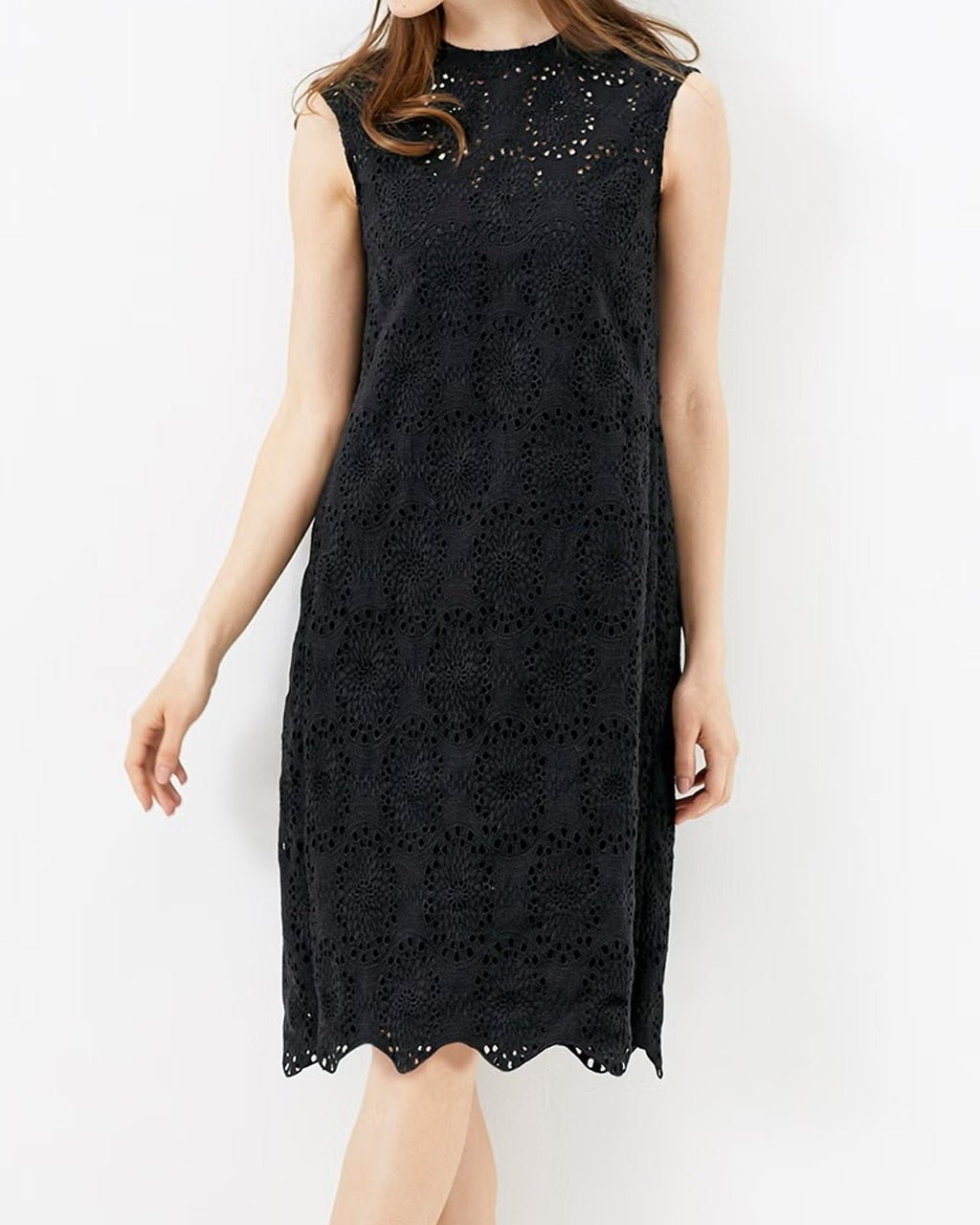 【ドゥクラッセ/DoCLASSE】のスカラップレース・ノースリーブワンピース インテリア・キッズ・メンズ・レディースファッション・服の通販 founy(ファニー) 　ファッション　Fashion　レディースファッション　Fashion for Women　ワンピース　Dresses　サークル　Circle, Round Design　スカラップ　Scallop, Scalloped Edge　セットアップ　Set-Up, Coordinated Outfit　フェミニン　Feminine, Girly　レース　Lace, Lace Fabric　ブラック|ID: prp329100003811187 ipo3291000000035799604