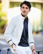 【ドゥクラッセ/DoCLASSE / MEN】のコードヤーン・ボタンフロントモックカーディガン オフホワイト|ID: prp329100003826780 ipo3291000000036037121