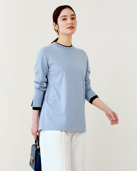 【ドゥクラッセ/DoCLASSE】 ダブルカフス・クルーネックニット人気、トレンドファッション・服の通販 founy(ファニー) ファッション Fashion レディースファッション WOMEN トップス・カットソー Tops/Tshirt ニット Knit Tops なめらか Smooth スリット Slit セーター Sweater A/W・秋冬 Aw・Autumn/Winter・Fw・Fall-Winter |ID:prp329100003831734