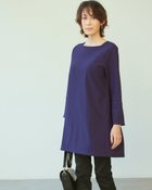 【ドゥクラッセ/DoCLASSE】のストレッチツイル・フレアチュニック 茄子紺|ID: prp329100003831737 ipo3291000000034807843