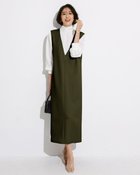 【ドゥクラッセ/DoCLASSE】のダブル編みジャージー・深Vネックジャンスカ 120cm 人気、トレンドファッション・服の通販 founy(ファニー) ファッション Fashion レディースファッション Fashion for Women ワンピース Dresses ダブル Double, Double-Breasted 人気 Popular, Best Seller thumbnail ダークセージ|ID: prp329100003831742 ipo3291000000035992793