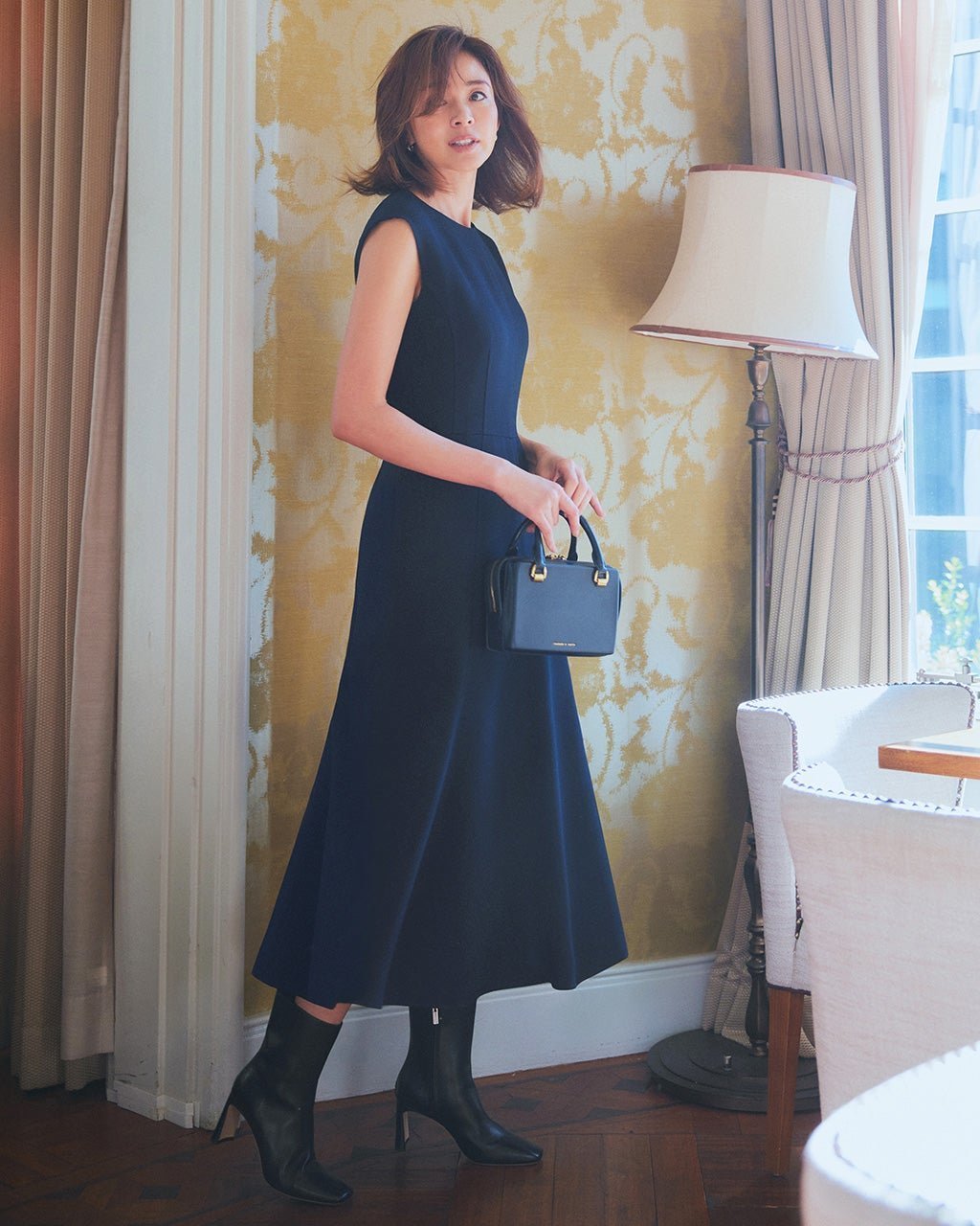 【ドゥクラッセ/DoCLASSE】のダブルクロス・Aラインワンピース インテリア・キッズ・メンズ・レディースファッション・服の通販 founy(ファニー) ファッション Fashion レディースファッション Fashion for Women ワンピース Dresses Aラインワンピース・フレアシルエット A-Line Dresses / Flared Silhouette Dresses なめらか Smooth, Silky Texture オケージョン Occasion Wear スマート Smart, Elegant セットアップ Set-Up, Coordinated Outfit ダブル Double, Double-Breasted ノースリーブ Sleeveless, No-Sleeve フレンチ French, French Style 冬 Winter / This Winter A/W・秋冬 Autumn/Winter ネイビー|ID: prp329100003831751 ipo3291000000035991114