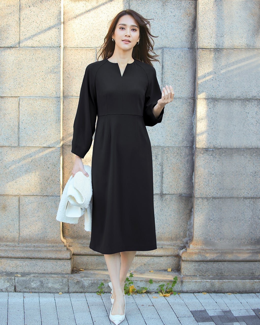 【ドゥクラッセ/DoCLASSE】のとろみジョーゼット・キーネックワンピース 人気、トレンドファッション・服の通販 founy(ファニー) 　ファッション　Fashion　レディースファッション　Fashion for Women　ワンピース　Dresses　とろみ　Fluid, Flowy Fabric　エレガント 上品　Elegant　ジョーゼット　Georgette, Semi-Sheer Fabric　セットアップ　Set-Up, Coordinated Outfit　ドレープ　Drape, Draping Fabric　 other-1|ID: prp329100003831779 ipo3291000000030582766