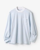 【ドゥクラッセ/DoCLASSE / MEN】のジャケットレイヤードポケットT 長袖 サックス&times;ホワイト|ID: prp329100003831799 ipo3291000000035991189