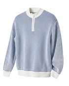 【ドゥクラッセ/DoCLASSE / MEN】のテクスチャー編みニット・ハーフジップ ターコイズ|ID: prp329100003831804 ipo3291000000035991209