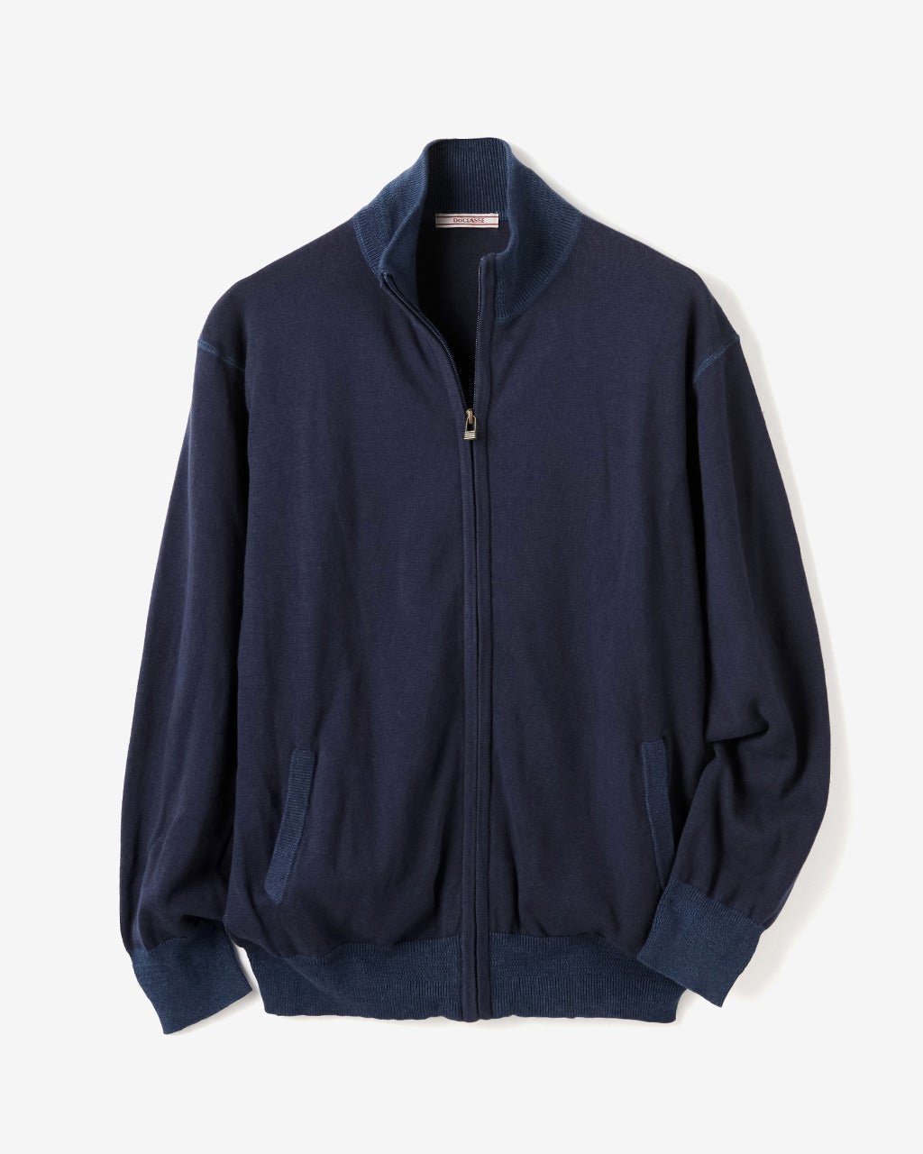 【ドゥクラッセ/DoCLASSE / MEN】のニットソー・ジップブルゾン インテリア・キッズ・メンズ・レディースファッション・服の通販 founy(ファニー) 　ファッション　Fashion　メンズファッション　Fashion for Men　カーディガン　Cardigan, Knitwear　メンズ　Men's, Menswear　ネイビー|ID: prp329100003851422 ipo3291000000030395852