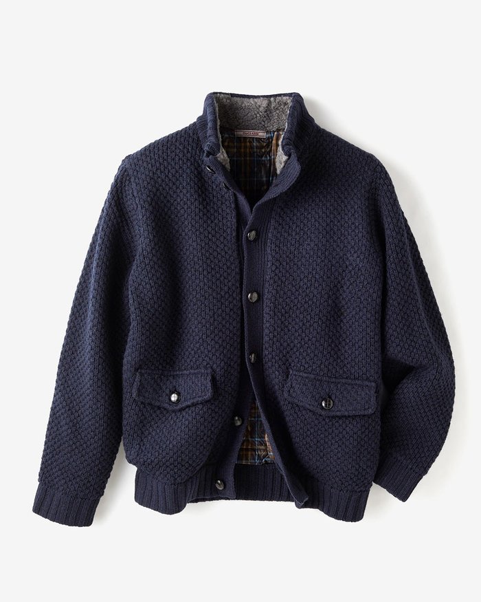 【ドゥクラッセ/DoCLASSE / MEN】のスタンドカラー・ニットブルゾン インテリア・キッズ・メンズ・レディースファッション・服の通販 founy(ファニー) https://founy.com/ ファッション Fashion メンズファッション Fashion for Men カーディガン Cardigan, Knitwear メンズ Men's, Menswear |ID: prp329100003851428 ipo3291000000028263938