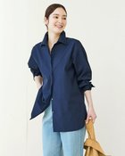 【ドゥクラッセ/DoCLASSE】のダブルフライフロント・コットン混シャツ ミッドナイトブルー|ID: prp329100003884227 ipo3291000000032720219