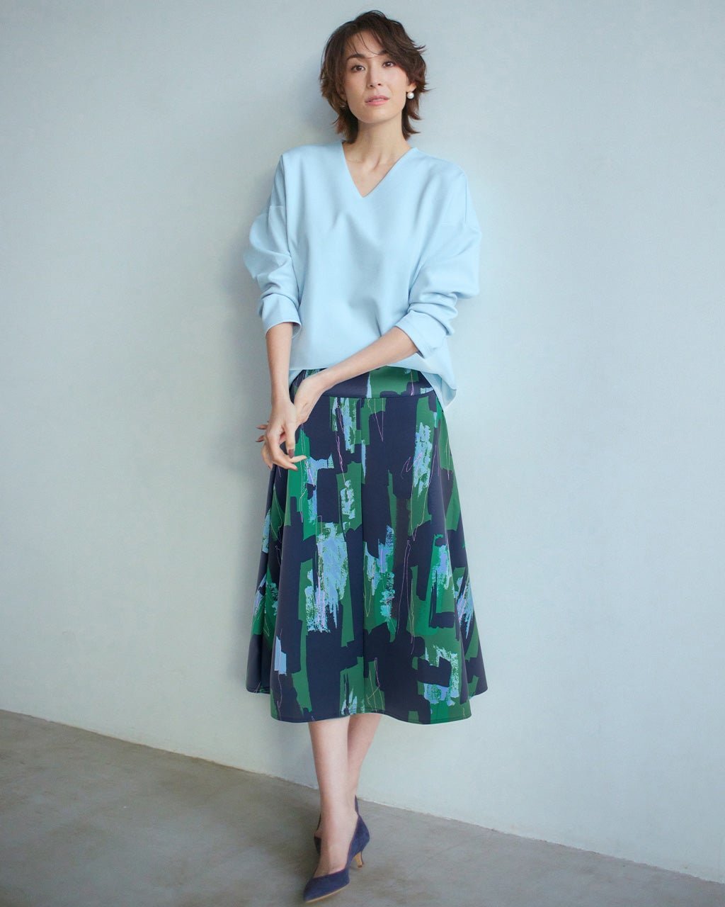 【ドゥクラッセ/DoCLASSE】のダブル編みジャージー・Aラインスカート インテリア・キッズ・メンズ・レディースファッション・服の通販 founy(ファニー) ファッション Fashion レディースファッション Fashion for Women スカート Skirts Aライン・フレアスカート A-Line & Flared Skirts おすすめ Recommended / Our Picks オケージョン Occasion Wear ストレッチ Stretch, Stretchy Fabric セットアップ Set-Up, Coordinated Outfit ダブル Double, Double-Breasted パターン Pattern, Design Print フレア Flare, Flared プリント Print, Printed Pattern エレガント 上品 Elegant グリーン・パターン|ID: prp329100003884236 ipo3291000000036009386