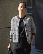 【ドゥクラッセ/DoCLASSE】のギマコットン・ツイーディジャケット 人気、トレンドファッション・服の通販 founy(ファニー) ファッション Fashion レディースファッション Fashion for Women アウター Coat / Outerwear Collection レディースジャケット・軽アウター Jackets エレガント 上品 Elegant グログラン Grosgrain, Grosgrain Ribbon コーティング Coating, Coated Finish ジャケット Jacket, Outerwear フリンジ Fringe, Tassel フロント Front, Front Design ボーダー Border, Stripe thumbnail ブラックパターン|ID: prp329100003884268 ipo3291000000036009432