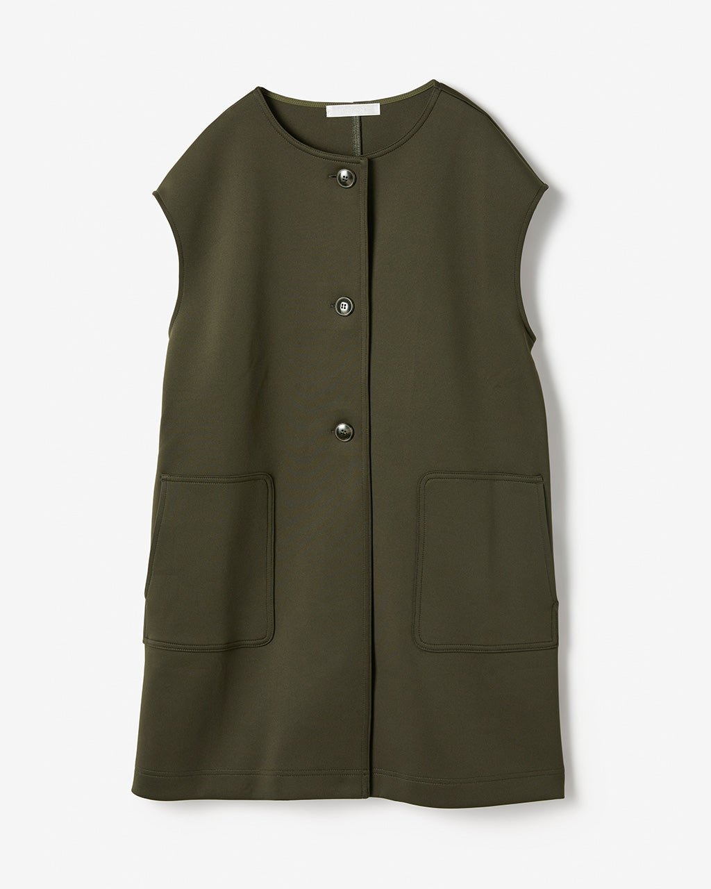 【ドゥクラッセ/DoCLASSE】のダブル編みジャージー・ボタンデザインジレ インテリア・キッズ・メンズ・レディースファッション・服の通販 founy(ファニー) 　ファッション　Fashion　レディースファッション　Fashion for Women　アウター　Coat / Outerwear Collection　レディースジャケット・軽アウター　Jackets　ジャケット　Jacket, Outerwear　ストレッチ　Stretch, Stretchy Fabric　ダブル　Double, Double-Breasted　ダークセージ|ID: prp329100003884272 ipo3291000000034982477