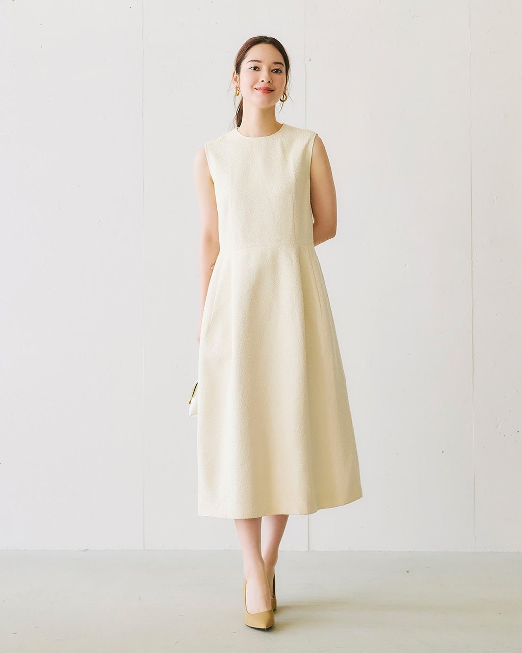 【ドゥクラッセ/DoCLASSE】のループツイード・フィット&フレアワンピース インテリア・キッズ・メンズ・レディースファッション・服の通販 founy(ファニー) 　ファッション　Fashion　レディースファッション　Fashion for Women　ワンピース　Dresses　セットアップ　Set-Up, Coordinated Outfit　ツイード　Twill, Twill Weave　フレア　Flare, Flared　ミックス　Mix, Mixed Style　ループ　Loop, Loop Knit　エレガント 上品　Elegant　アイボリー|ID: prp329100003884285 ipo3291000000035192762