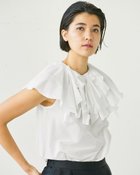 【ドゥクラッセ/DoCLASSE】のコットンシルクボイル・ラッフルブラウス ホワイト|ID: prp329100003894220 ipo3291000000036037133