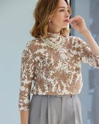 【ドゥクラッセ/DoCLASSE】の超長綿・ハイネック7分袖/総柄 ブラウンパターン|ID: prp329100003899464 ipo3291000000036009623