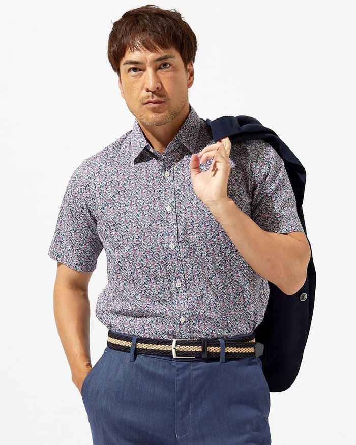 【ドゥクラッセ/DoCLASSE / MEN】のコットンプリントシャツ 半袖 インテリア・キッズ・メンズ・レディースファッション・服の通販 founy(ファニー) https://founy.com/ ファッション Fashion メンズファッション MEN ドレス Dress プリーツ Pleats ボックス Box メンズ Mens ヨーク Yoke 半袖 Short Sleeve 夏 Summer |ID: prp329100003910220 ipo3291000000032221918