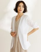 【ドゥクラッセ/DoCLASSE】のシアーラミー・ダブルノーカラージャケット 人気、トレンドファッション・服の通販 founy(ファニー) ファッション Fashion レディースファッション WOMEN アウター Coat Outerwear ジャケット Jackets ノーカラージャケット No Collar Leather Jackets 春 Spring ジャケット Jacket ドレープ Drape S/S・春夏 Ss・Spring/Summer 夏 Summer thumbnail オフホワイト|ID: prp329100003910356 ipo3291000000028264212