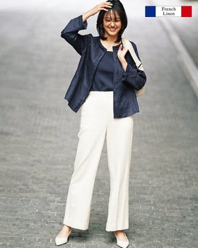 【ドゥクラッセ/DoCLASSE】 21番フレンチリネン・ノーカラージャケット人気、トレンドファッション・服の通販 founy(ファニー) ファッション Fashion レディースファッション Ladies' Fashion Online アウター Coat Outerwear ジャケット Jackets ノーカラージャケット No Collar Leather Jackets ジャケット Jacket フェミニン Feminine フランス France フリル Frills フレア Flare リネン Linen |ID:prp329100003910374