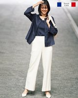 【ドゥクラッセ/DoCLASSE】の21番フレンチリネン・ノーカラージャケット 人気、トレンドファッション・服の通販 founy(ファニー) ファッション Fashion レディースファッション Ladies' Fashion Online アウター Coat Outerwear ジャケット Jackets ノーカラージャケット No Collar Leather Jackets ジャケット Jacket フェミニン Feminine フランス France フリル Frills フレア Flare リネン Linen |ID:prp329100003910374