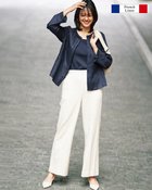 【ドゥクラッセ/DoCLASSE】の21番フレンチリネン・ノーカラージャケット ミッドナイトブルー|ID: prp329100003910374 ipo3291000000032663769