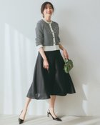 【ドゥクラッセ/DoCLASSE】のリネン混ニット・タック編みカーディガン ホワイトxブラック|ID: prp329100003910406 ipo3291000000036037305