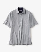 【ドゥクラッセ/DoCLASSE / MEN】のドライ&クリーン・前開き立ち衿ポロ/半袖 ネイビーストライプ|ID: prp329100003917677 ipo3291000000035795123