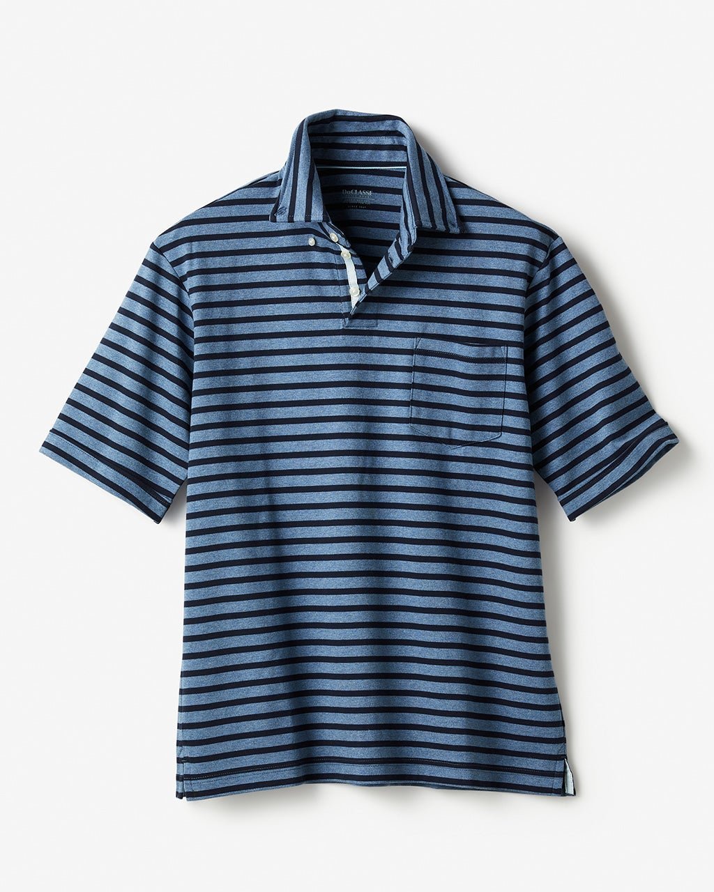 【ドゥクラッセ/DoCLASSE / MEN】のリファインド ポロ・ドゥクラッセT 半袖 インテリア・キッズ・メンズ・レディースファッション・服の通販 founy(ファニー) 　ファッション　Fashion　メンズファッション　Fashion for Men　トップス・カットソー　Cut & Sew Tops　メンズシャツ　Shirts　ポロシャツ / きれいめカジュアルスタイル　Polo Shirts　インナー　Innerwear　シルケット　Silket, Silky Cotton　ストレッチ　Stretch, Stretchy Fabric　パイピング　Piping, Trim Design　メンズ　Men's, Menswear　半袖　Short Sleeve, Half Sleeve　杢ネイビー&times;ネイビー|ID: prp329100003920110 ipo3291000000035734817