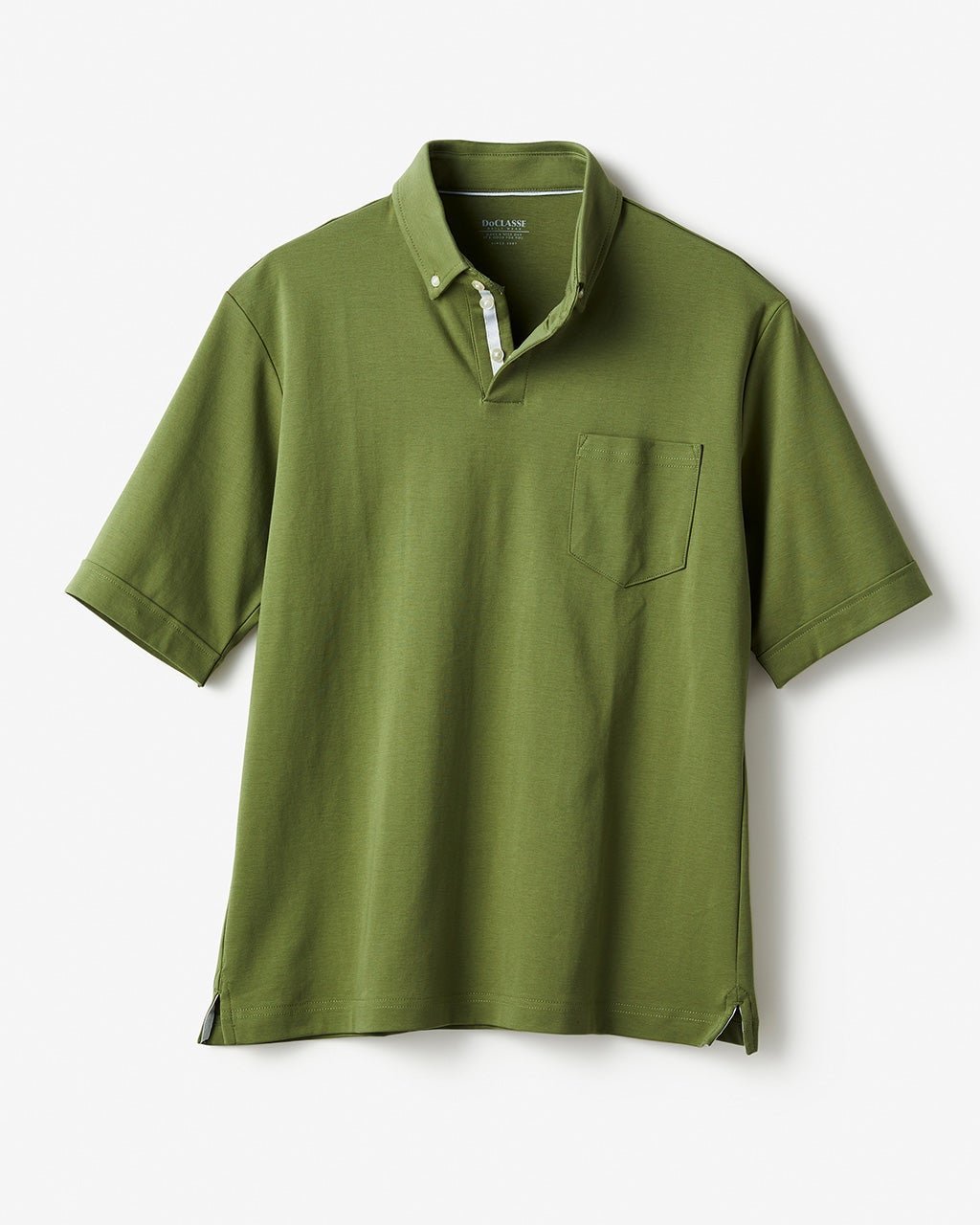【ドゥクラッセ/DoCLASSE / MEN】のリファインド ポロ・ドゥクラッセT 半袖 インテリア・キッズ・メンズ・レディースファッション・服の通販 founy(ファニー) 　ファッション　Fashion　メンズファッション　Fashion for Men　トップス・カットソー　Cut & Sew Tops　メンズシャツ　Shirts　ポロシャツ / きれいめカジュアルスタイル　Polo Shirts　インナー　Innerwear　シルケット　Silket, Silky Cotton　ストレッチ　Stretch, Stretchy Fabric　パイピング　Piping, Trim Design　メンズ　Men's, Menswear　半袖　Short Sleeve, Half Sleeve　エバーグリーン|ID: prp329100003920110 ipo3291000000035734823