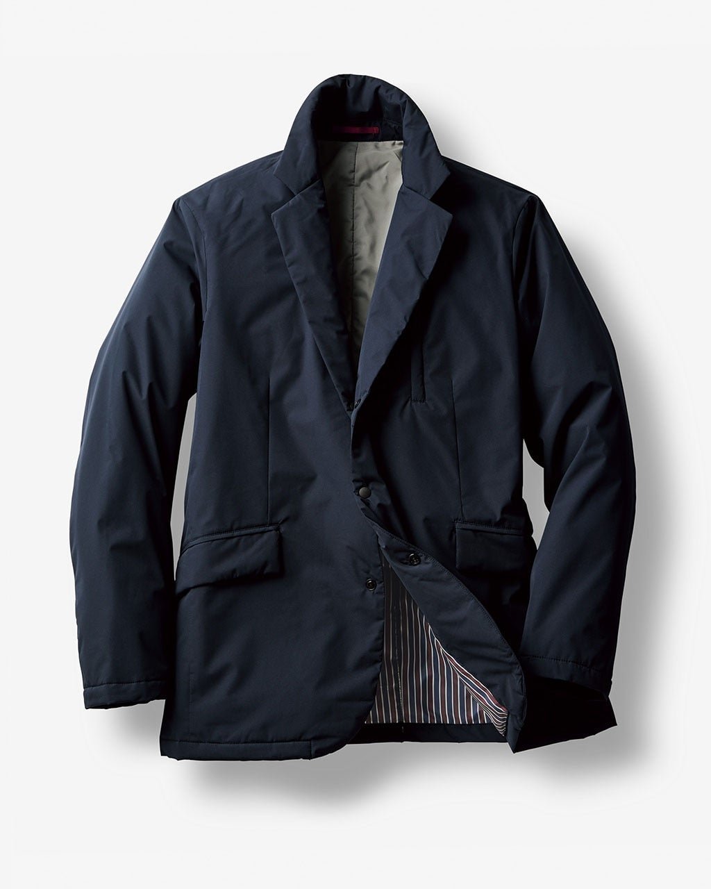 【ドゥクラッセ/DoCLASSE / MEN】の中綿ポケッタブル・ジャケット インテリア・キッズ・メンズ・レディースファッション・服の通販 founy(ファニー) 　ファッション　Fashion　メンズファッション　Fashion for Men　コンパクト　Compact, Small Size　ジャケット　Jacket, Outerwear　スタイリッシュ　Stylish, Fashionable　ストライプ　Stripe, Striped Pattern　ストレッチ　Stretch, Stretchy Fabric　スマート　Smart, Elegant　ビッグ　Big, Oversized　フラップ　Flap, Flap Pocket　ベスト　Vest, Waistcoat　ポケット　Pocket, Pocket Detail　メンズ　Men's, Menswear　ミッドナイトブルー|ID: prp329100003920140 ipo3291000000035798807